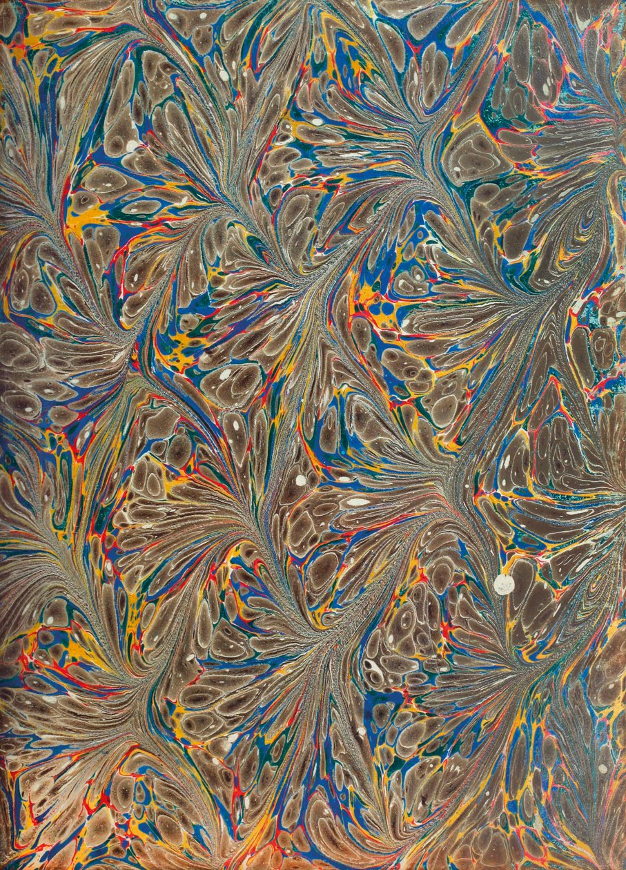 Decoratieve schutbladen Papier gemarmerd door Unknown Artist