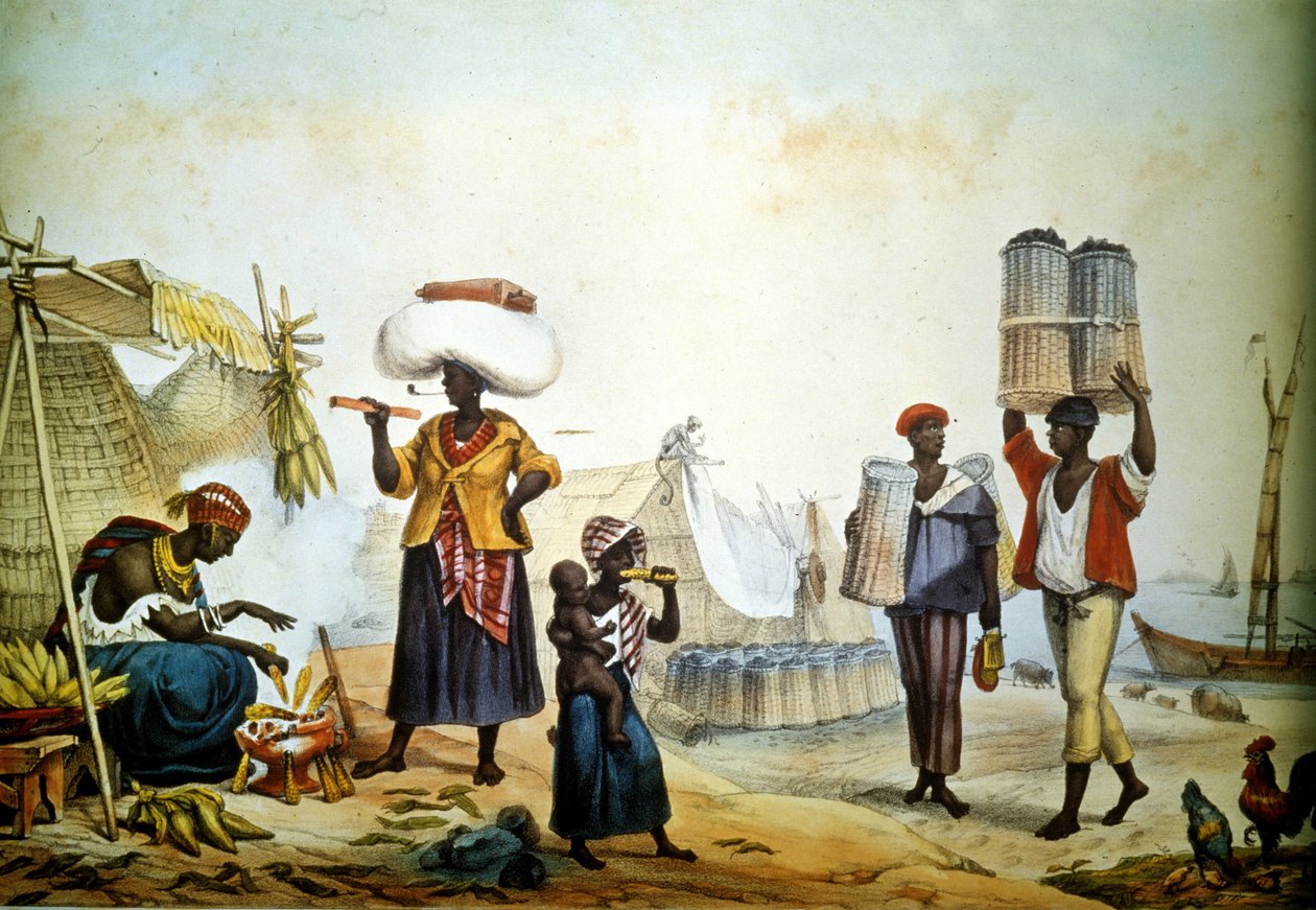 Brazilië, straatverkopers van kolen en mijn door Unknown artist