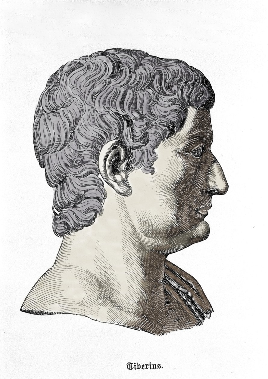 Buste van Tiberius (42 v.Chr. - 37 n.Chr.) door Unknown artist