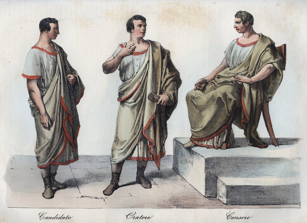 Kandidaten - Orator (Spreker) - Romeinse censor - gravure uit 