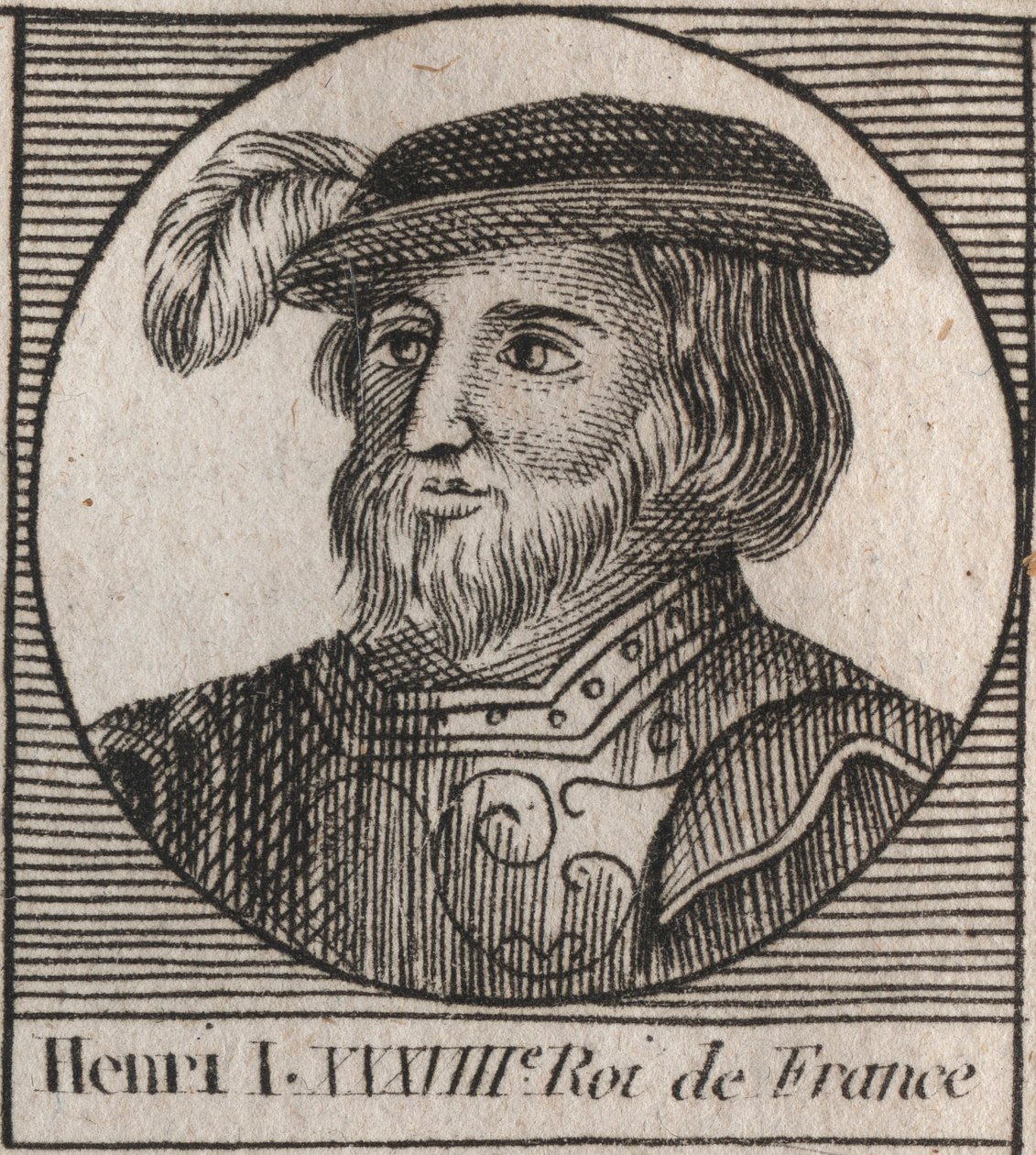 Capetingische dynastie: Portret van Hendrik I (1009-1060), koning van de Franken van 1031 tot 1060 - Hendrik I (1009-1060) koning van Frankrijk - gravure uit 