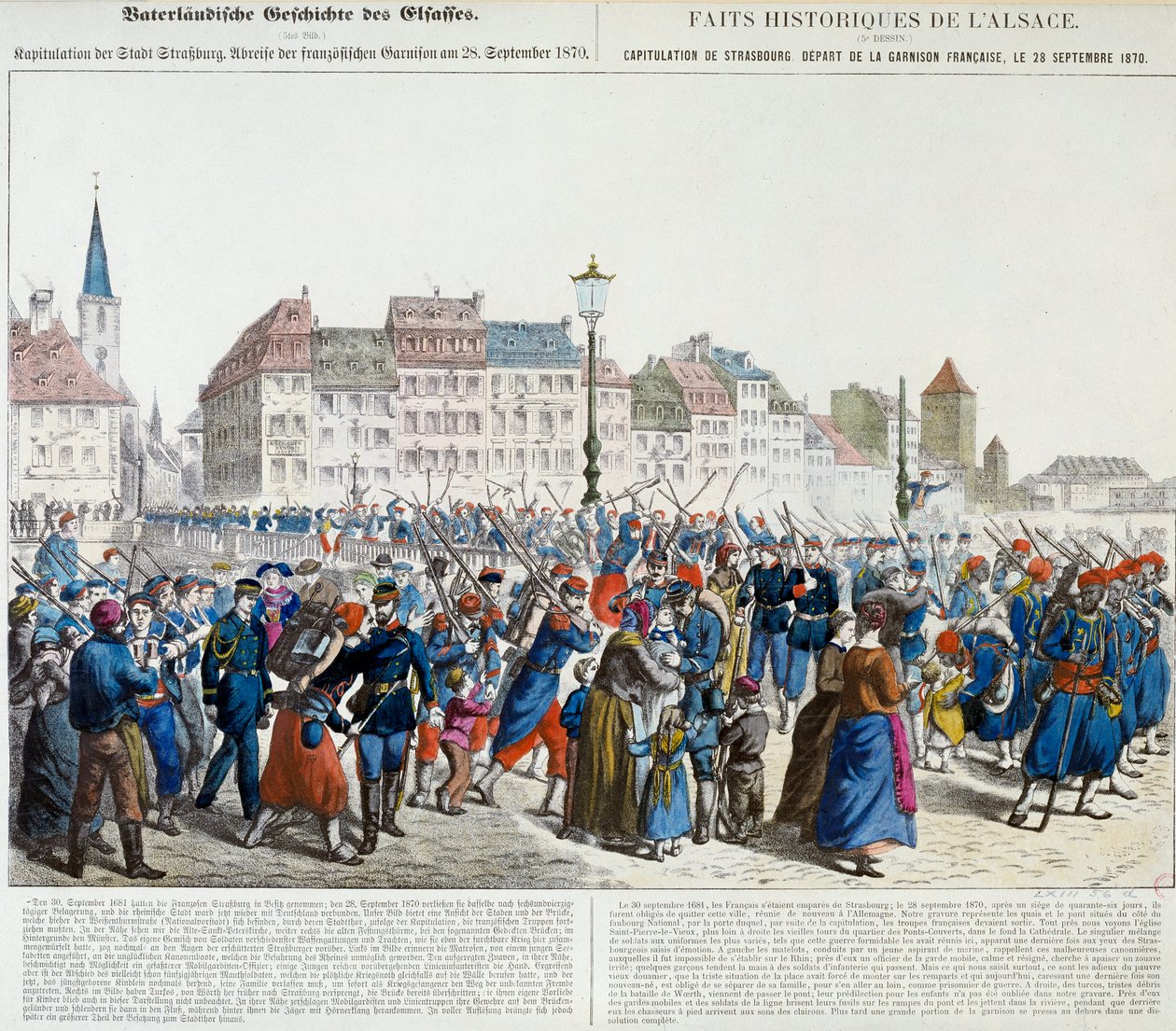 Capitulatie van Straatsburg en vertrek van het Franse garnizoen, 28 september 1870 door Unknown artist
