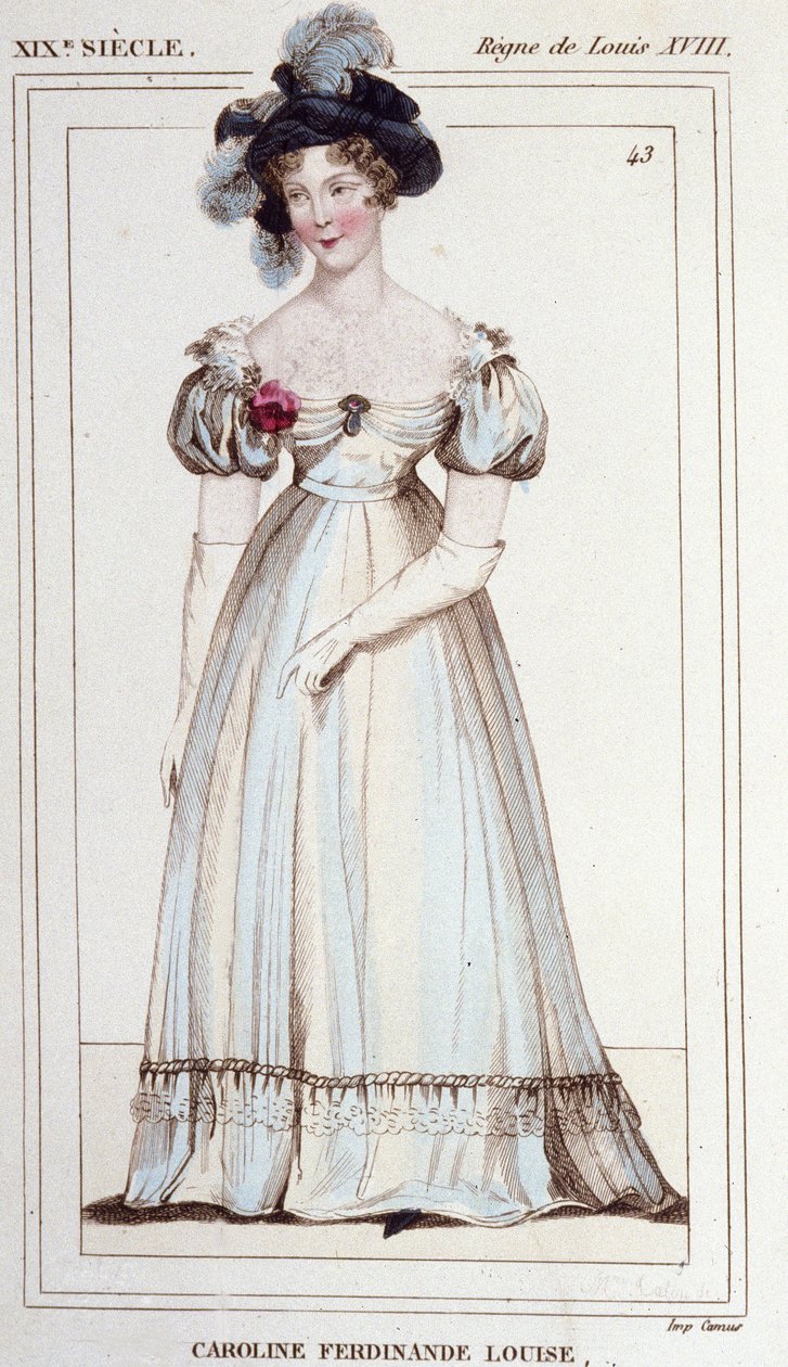 Caroline Ferdinande Louise van Napels, hertogin van Berry (1798-1870). Vrouw van de hertog van Berry. Gravure uit 1830. door Unknown artist