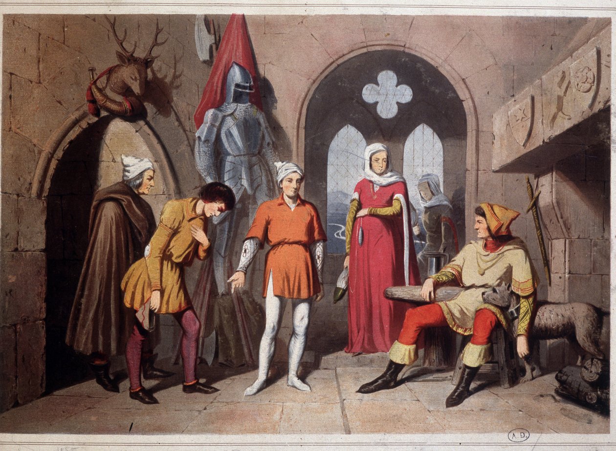 Kasteelinterieur in de Vogezen, Straatsburg door Unknown artist