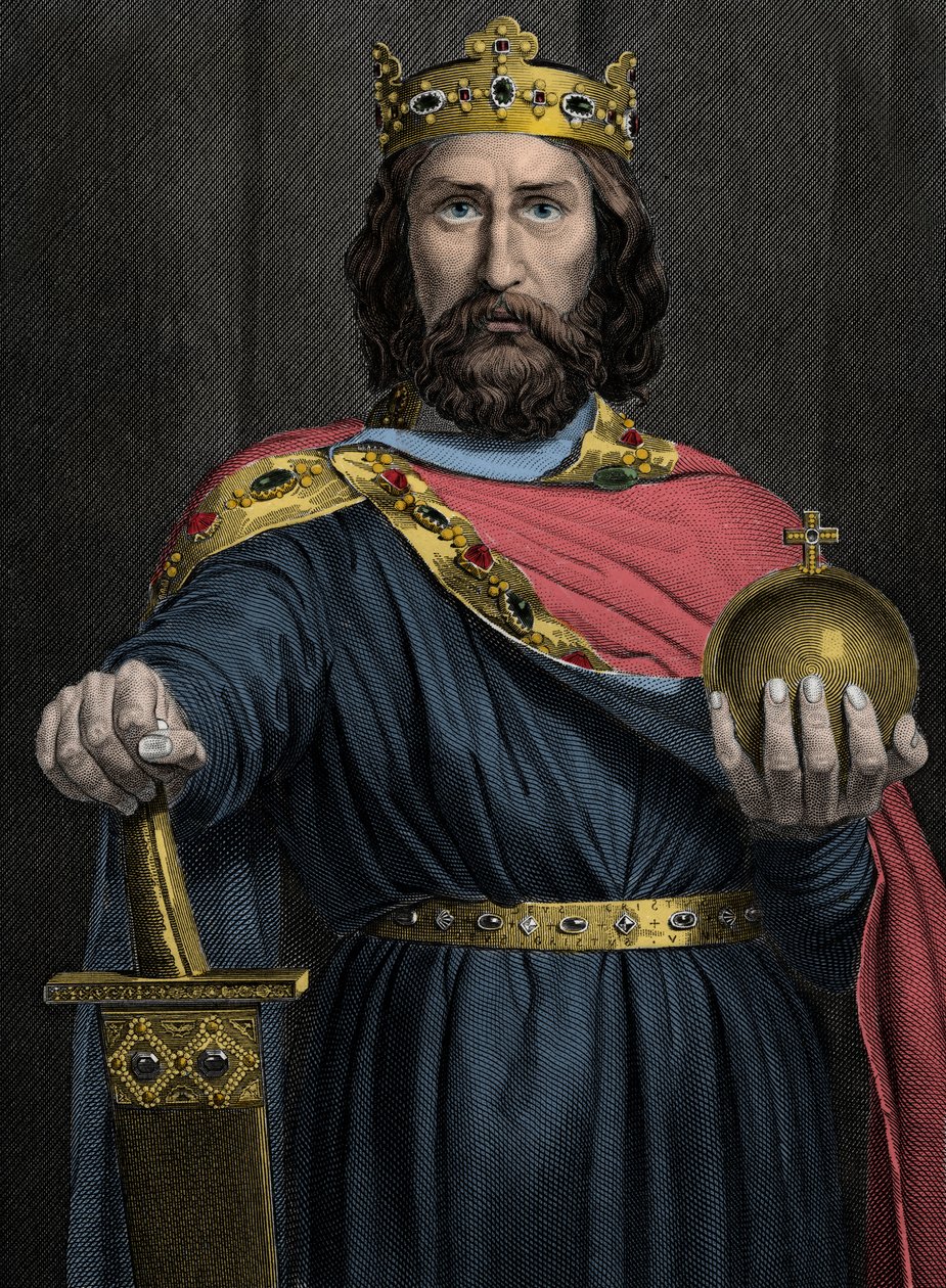 Karel de Grote (742-814), koning der Franken door Unknown artist