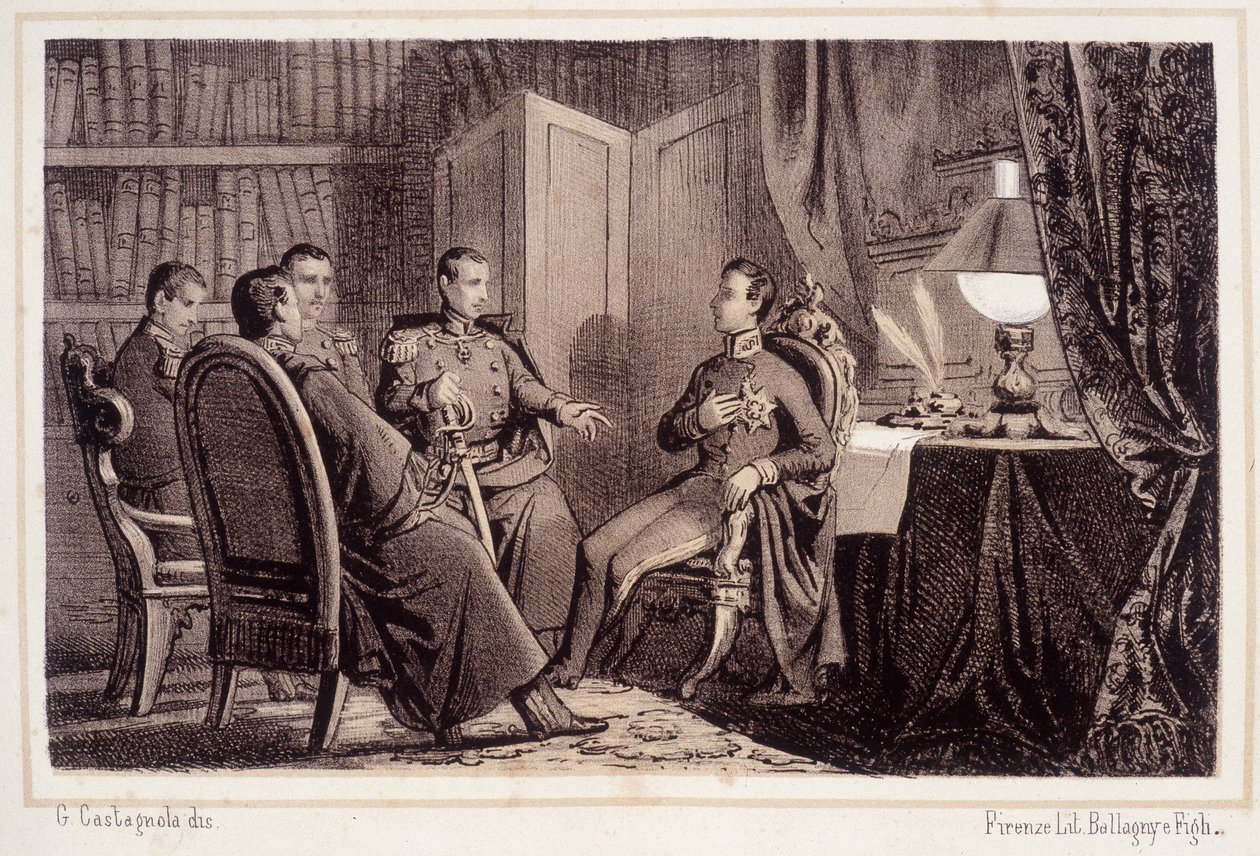 Karel Albert (1798 - 1849) belooft de Piëmontese revolutie van 1821 te helpen - in 