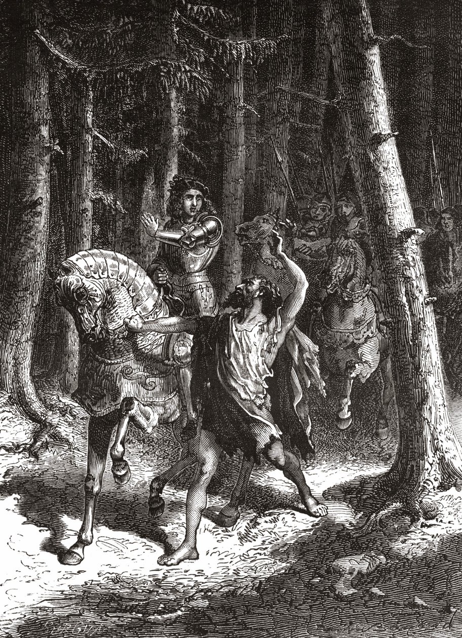 Karel VI (in zijn waanzin) in het bos van Le Mans - in 