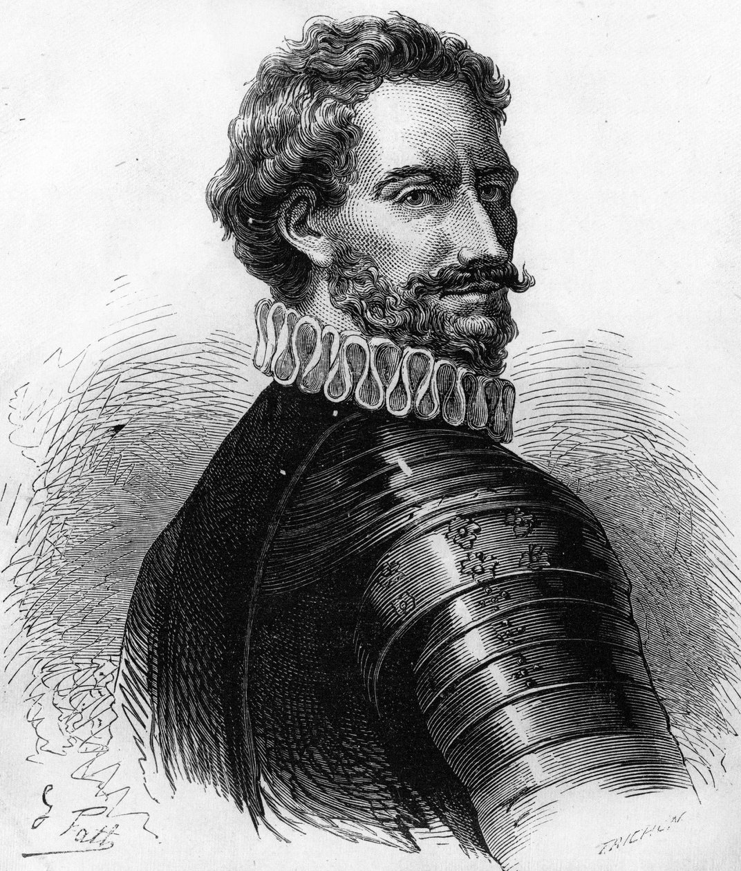 Charles de Montpensier (1490-1527), hertog van Bourbon en Connetable van Frankrijk. Gravure uit de 19e eeuw. door Unknown artist