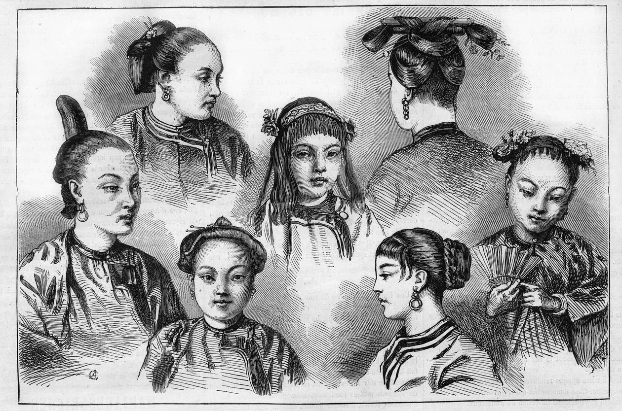 Chinese mode en kapsels in de 19e eeuw. door Unknown artist