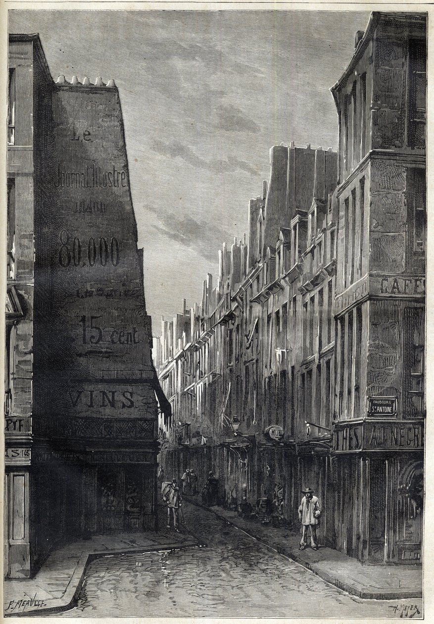 Cholera-epidemie in Parijs - Epidemie van Cholera in Parijs - rue sainte Marguerite - gravure in 