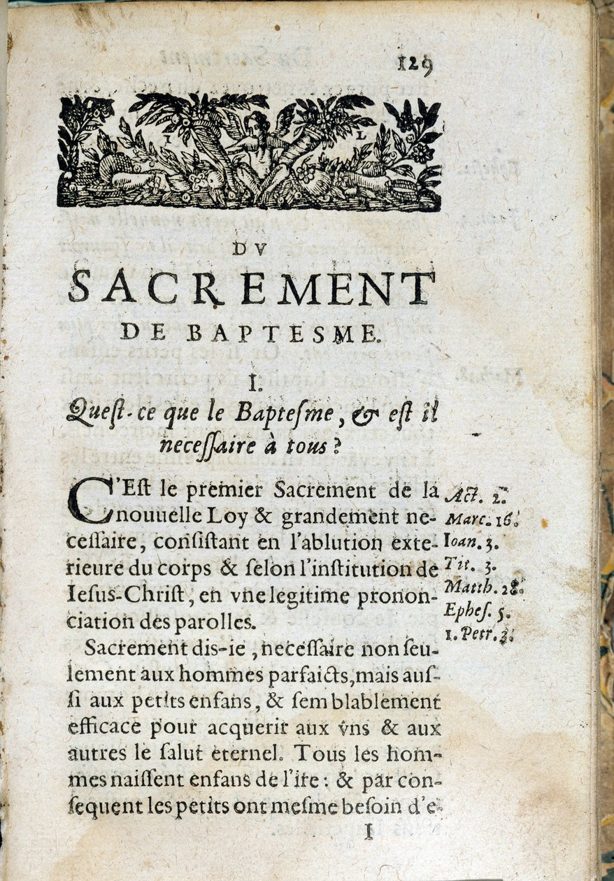 Christelijke religie: binnenpagina van het boek 