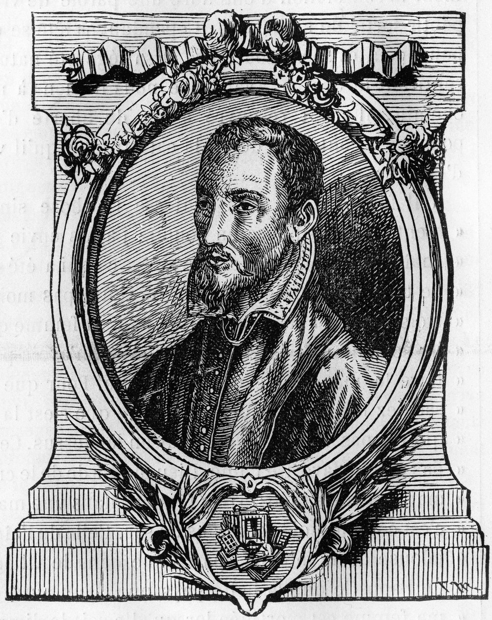 Christophe Plantin. 1514-1589. Antwerpse drukker van Franse afkomst. 19e-eeuwse gravure. door Unknown artist