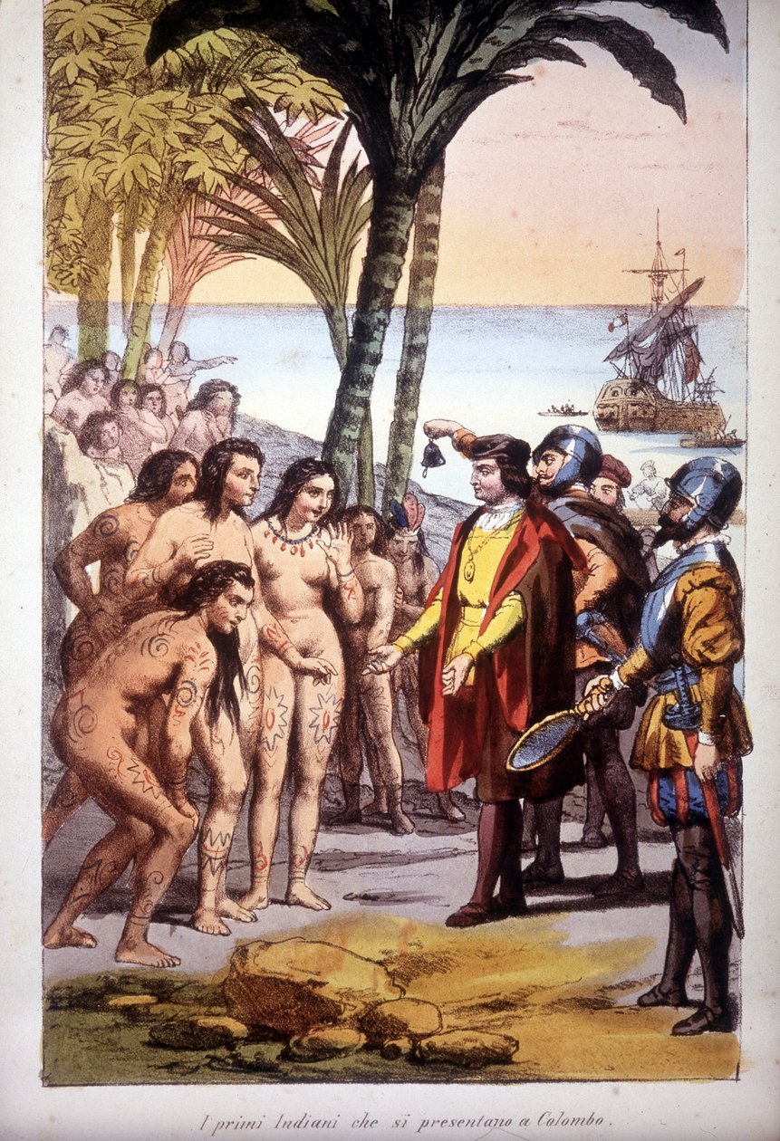 De landing van Christoffel Columbus in San Salvador (Bahama