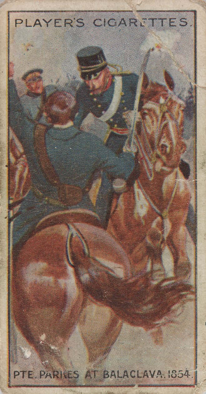 Sigarettenkaart: Soldaat Parkes bij Balaclava (1854) door Unknown Artist
