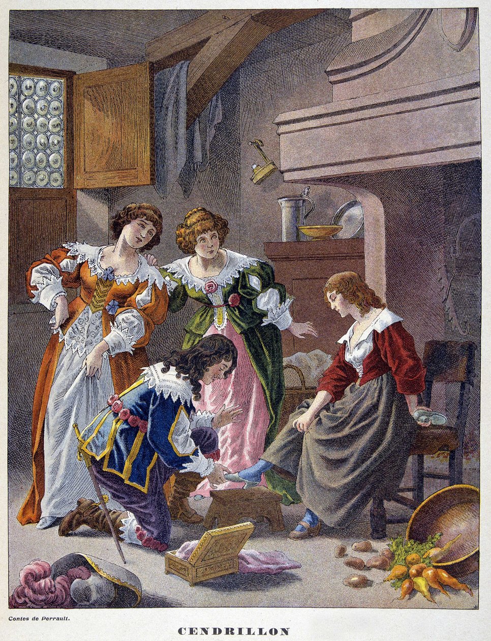 Assepoester past de glazen muiltje - in 