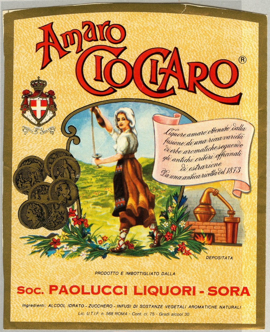 Ciociaro amaro alcohol advertentie (Chromolithografie, eind 19e eeuw) door Unknown artist