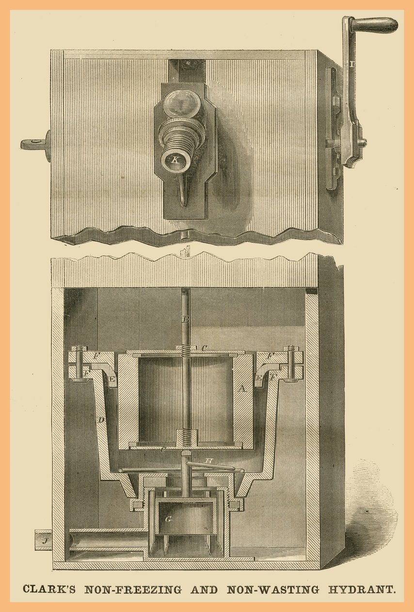 Clarks niet-bevriezende - niet-verspillende hydrant door Unknown Artist