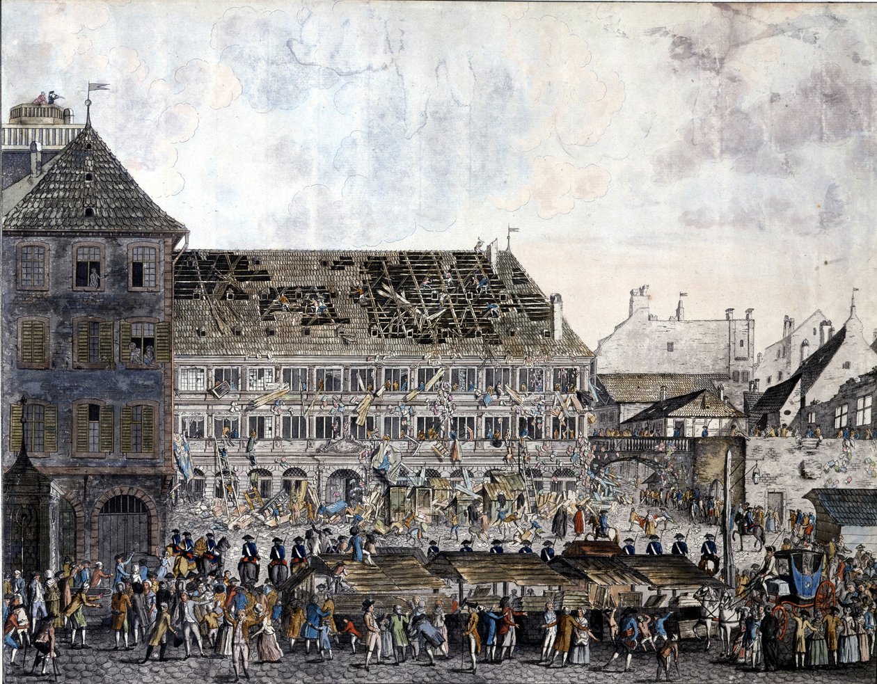Bestorming en plundering van het stadhuis van Straatsburg, 21 juli 1789 door Unknown artist