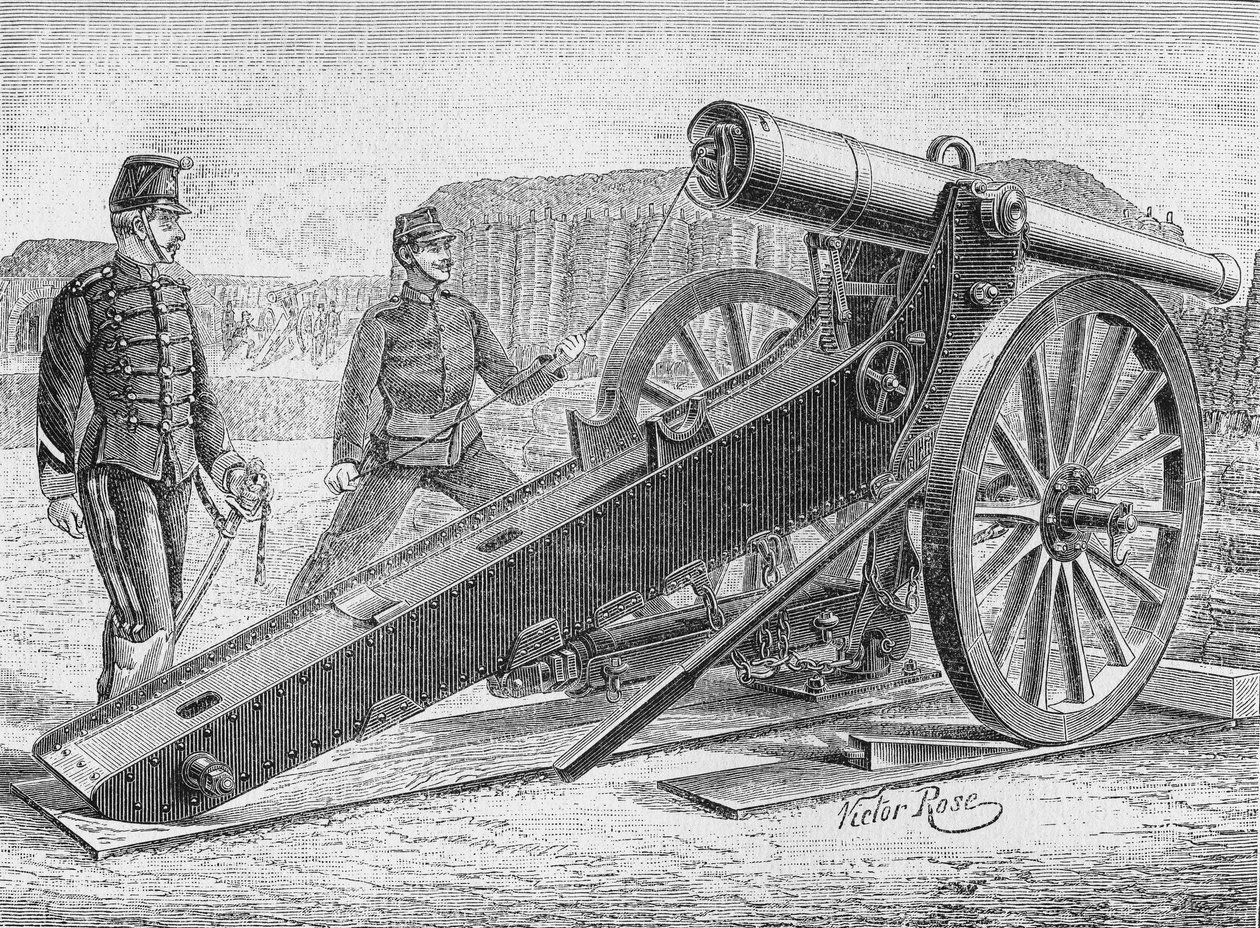 155 mm belegeringskanon van kolonel de Bange. In 