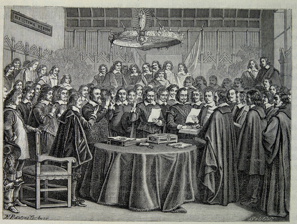 Congres van Westfalen, vredesverdrag dat de dertigjarige oorlog beëindigt door Unknown artist