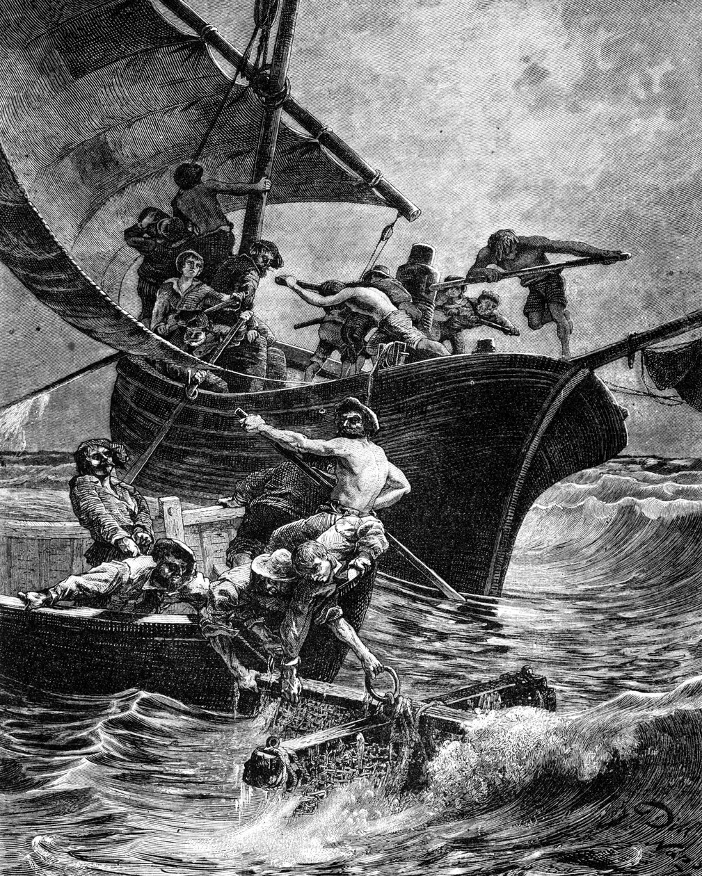 Koraalvissen met behulp van het gereedschap. door Unknown artist