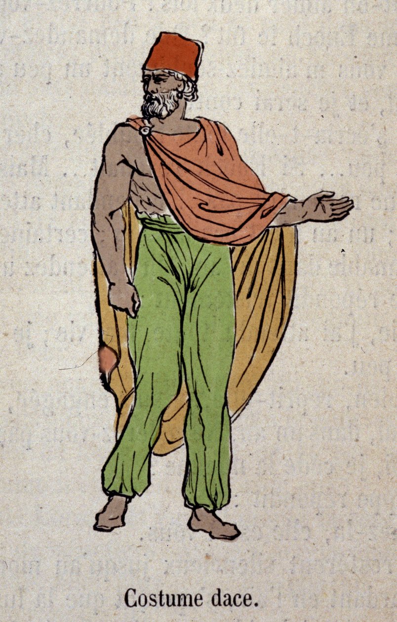 Kostuum voor een man die in Dacië woont. door Unknown artist