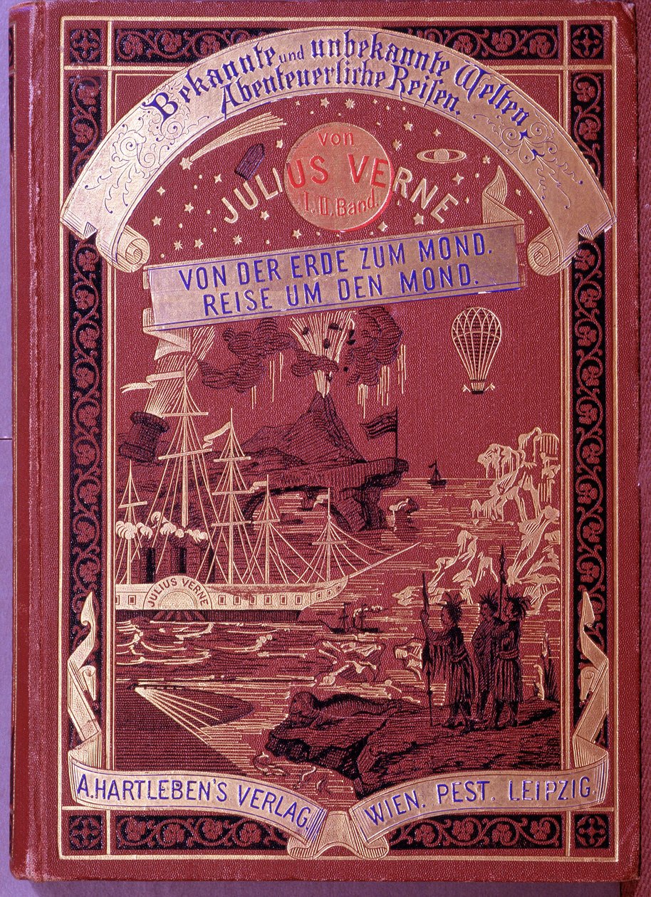 Omslag van een boek van Jules Verne in het Duits door Unknown artist