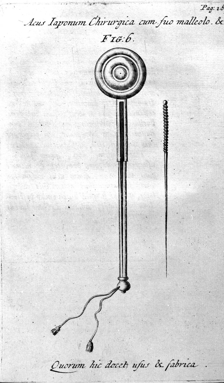 De Acupunctura door W.Ten Rhijne. Londen 1683. Eerste westerse tekst over acupunctuur door Unknown artist