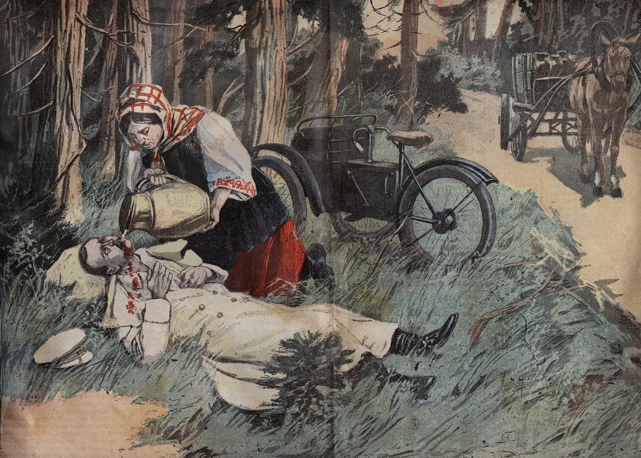 Dood van Groothertog George Aleksandrovich van Rusland (1871-1899), in Abbas Tuman (Kaukasus) - gravure uit 