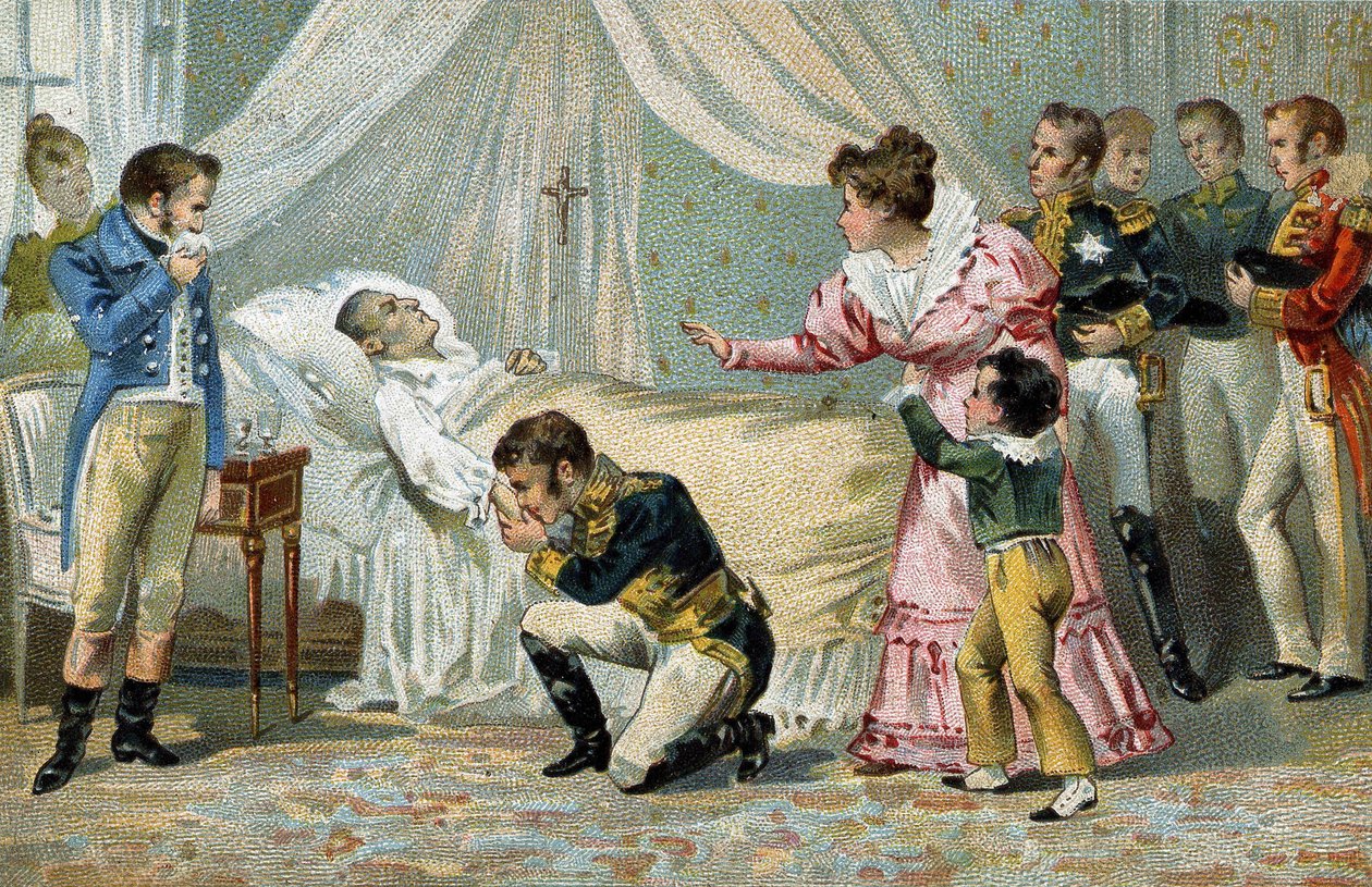 Dood van Napoleon I (1769-1821), op Sint-Helena op 5 mei 1821 door Unknown artist