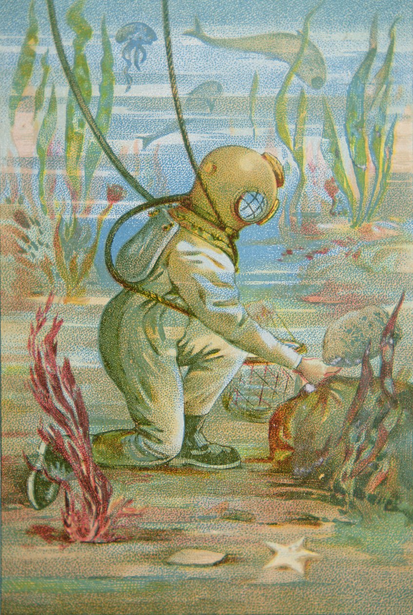 Diepzeeduiker, ca. 1890 door Unknown artist