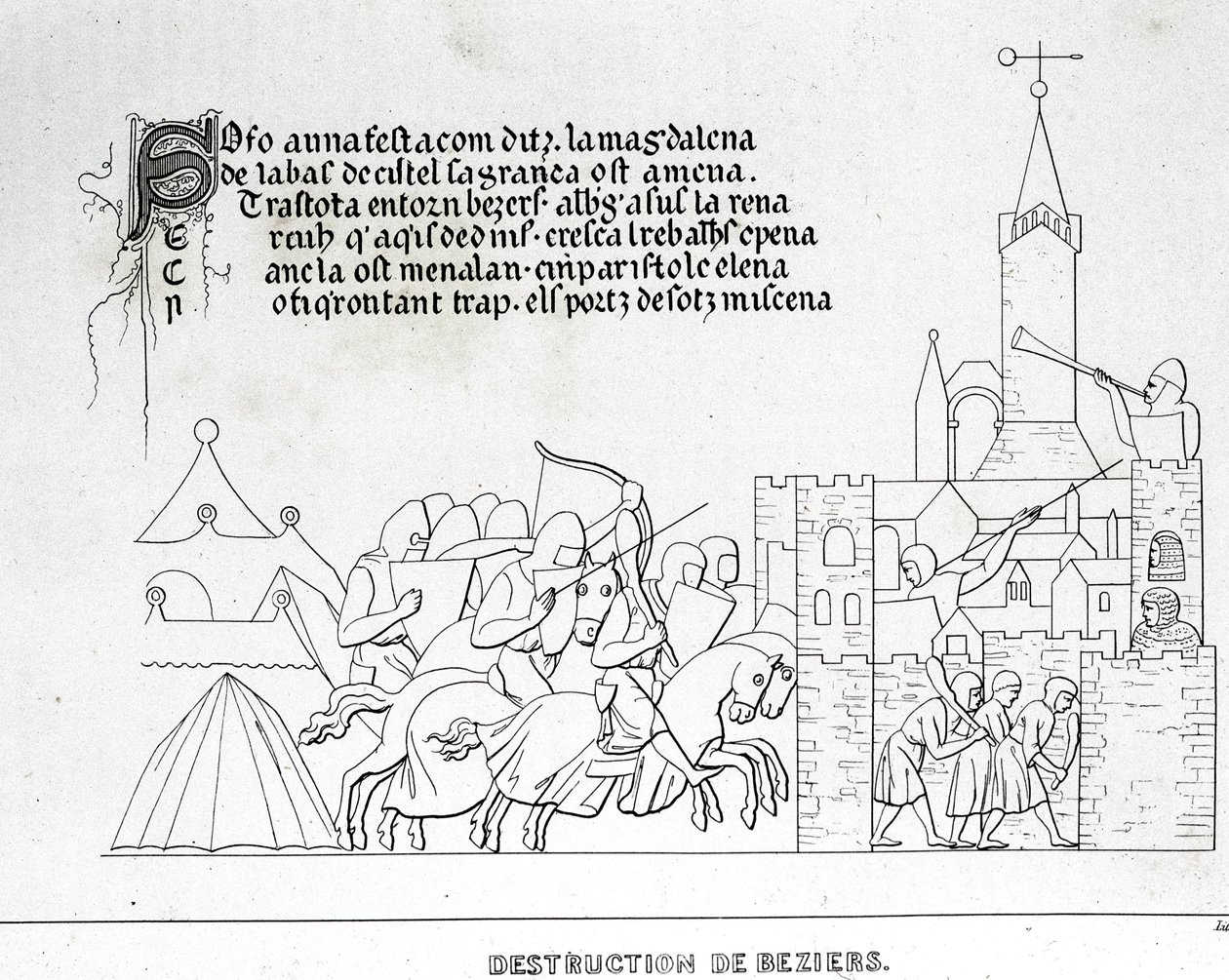 Vernietiging van Béziers door Unknown artist