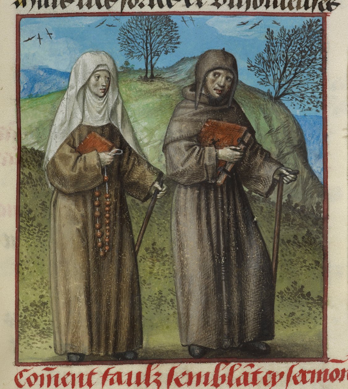 (detail) Abstinence Contrainte (Gedwongen Onthouding) en Faux Semblant (Valse Schijn) op weg naar Malebouche (Kwaadspreker), uit 