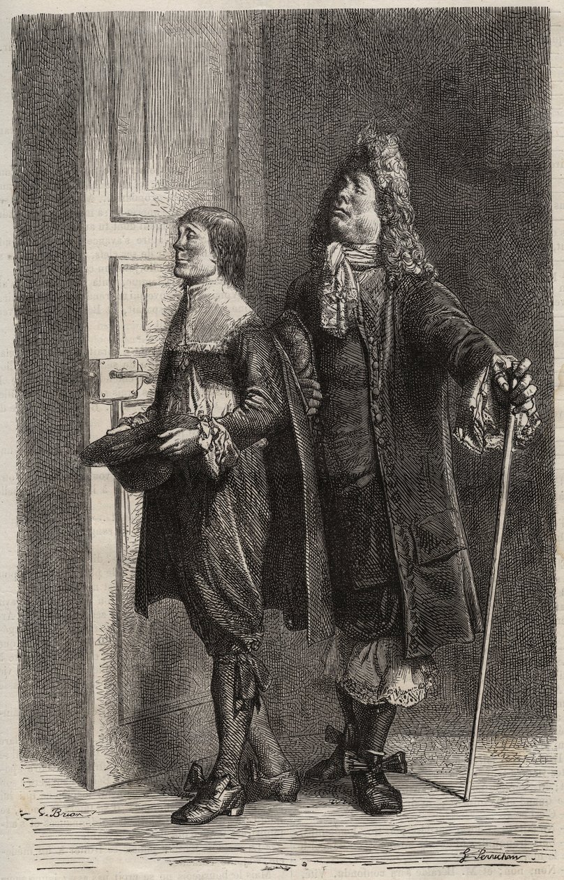 Diafoirus père et fils - gravure voor 