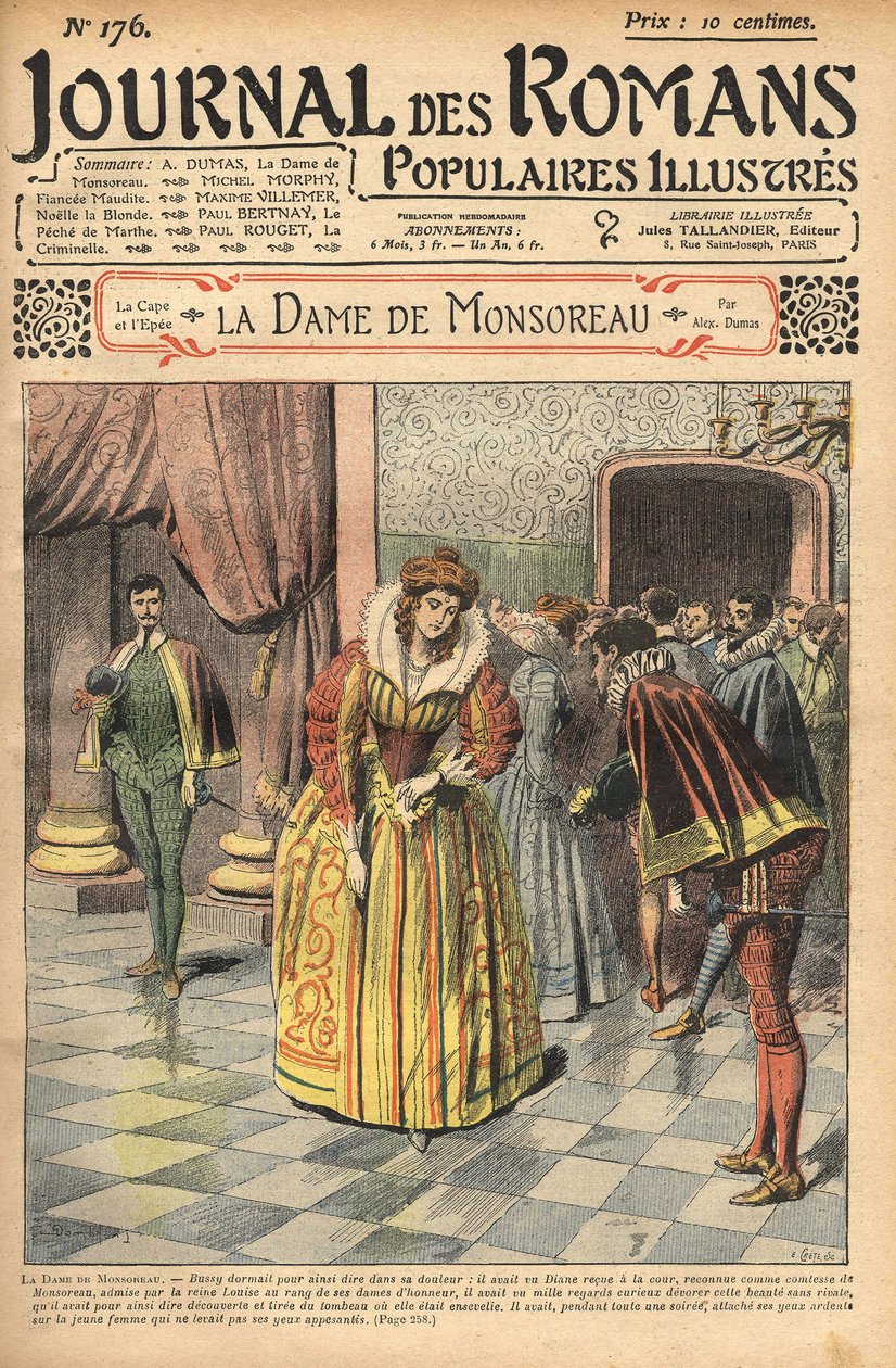 Diane, erkend als Gravin van Monsoreau, werd aan het hof toegekend. Illustratie van 