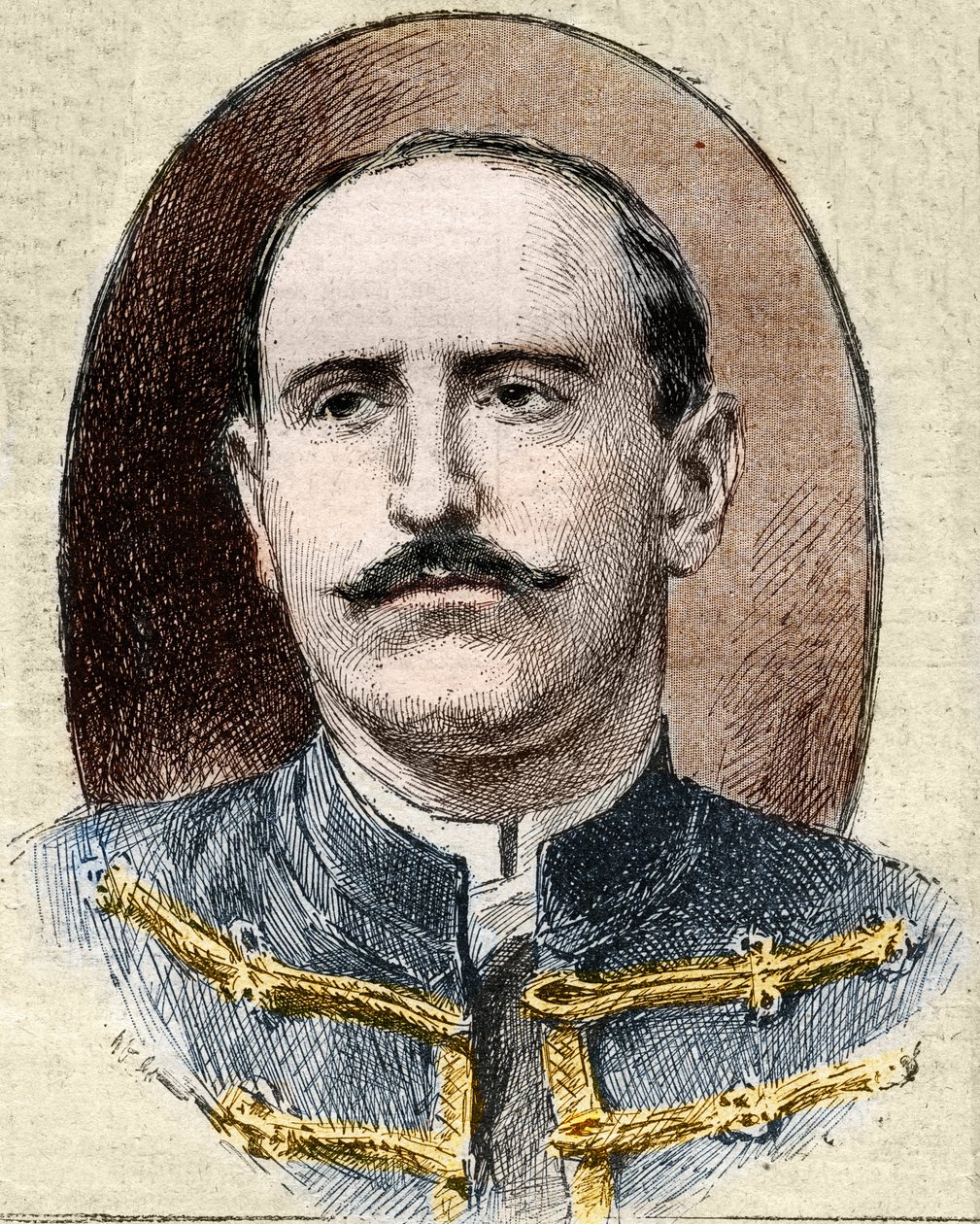 Dreyfus-affaire: portret van Alfred Dreyfus (1859-1935) na zijn degradatie tijdens het proces in Rennes in 1899. door Unknown artist