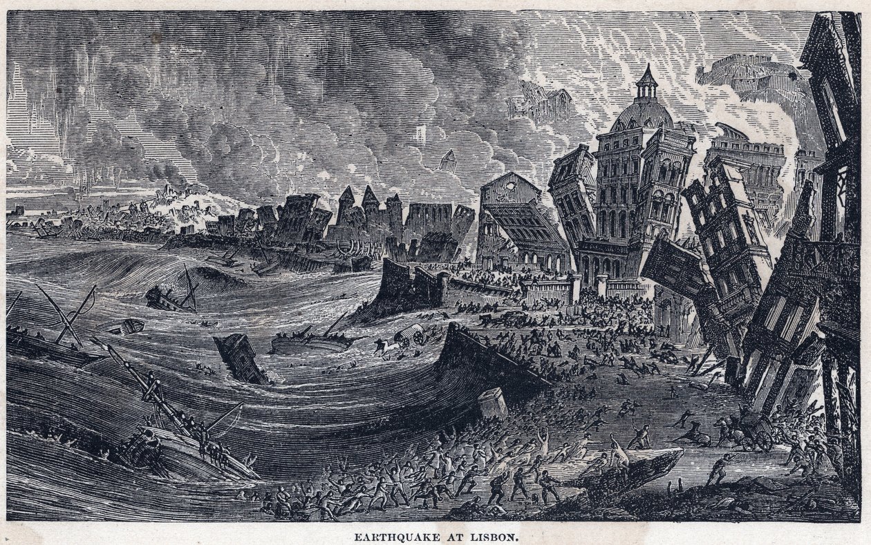 Aardbeving van Lissabon in Portugal op 1 november 1755 door Unknown artist