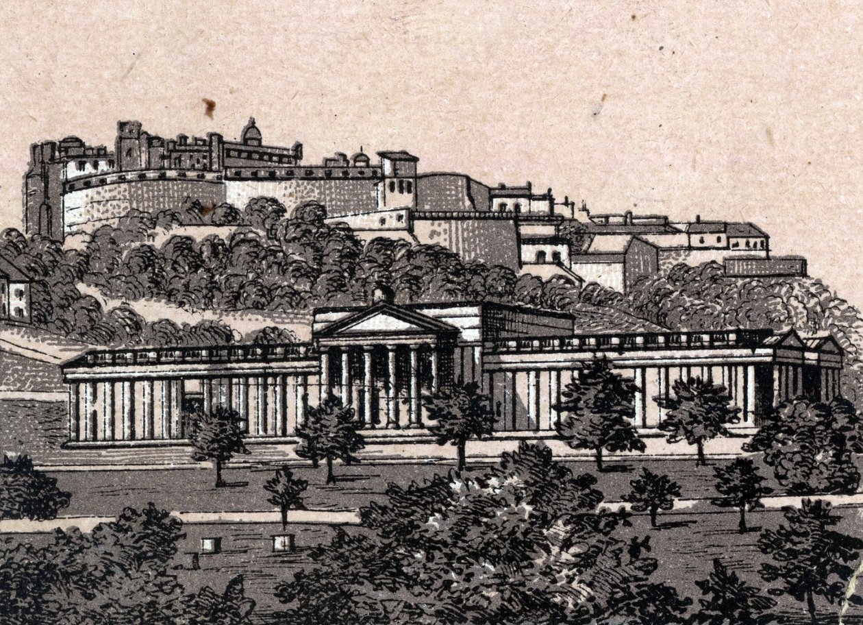 Edinburgh, Schotland: uitzicht op de Nationale Galerie in Edinburgh in 