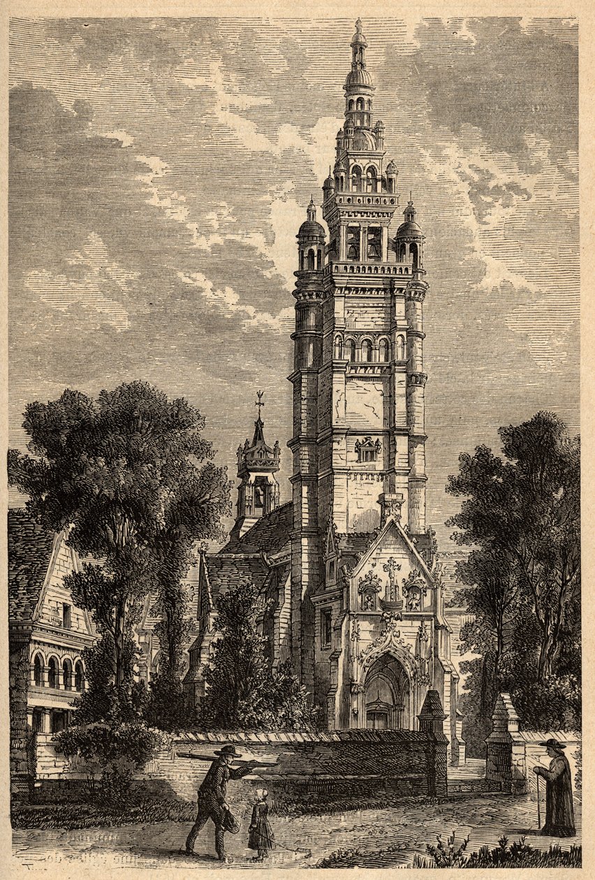 Eglise Notre Dame de Croaz Batz in Roscoff - Finistère - Bretagne - gravure in 