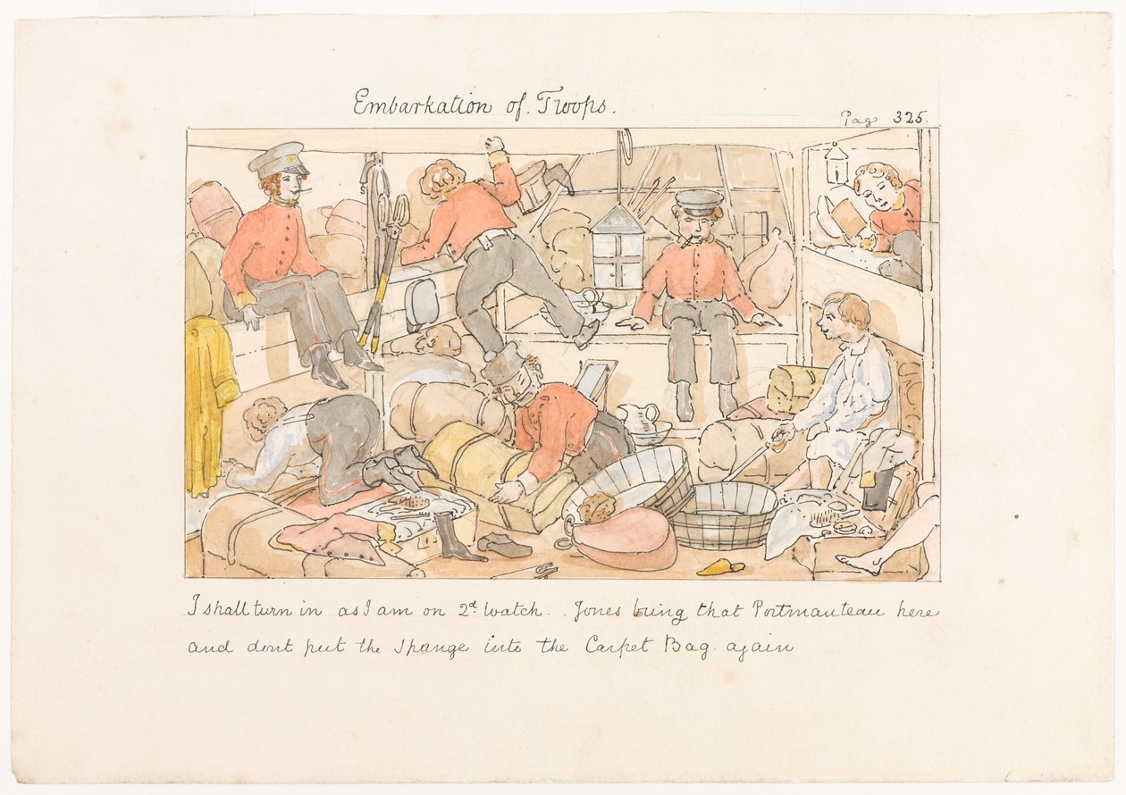Inscheping van troepen, uit Scenes of life in an Infantry Regiment door Unknown artist