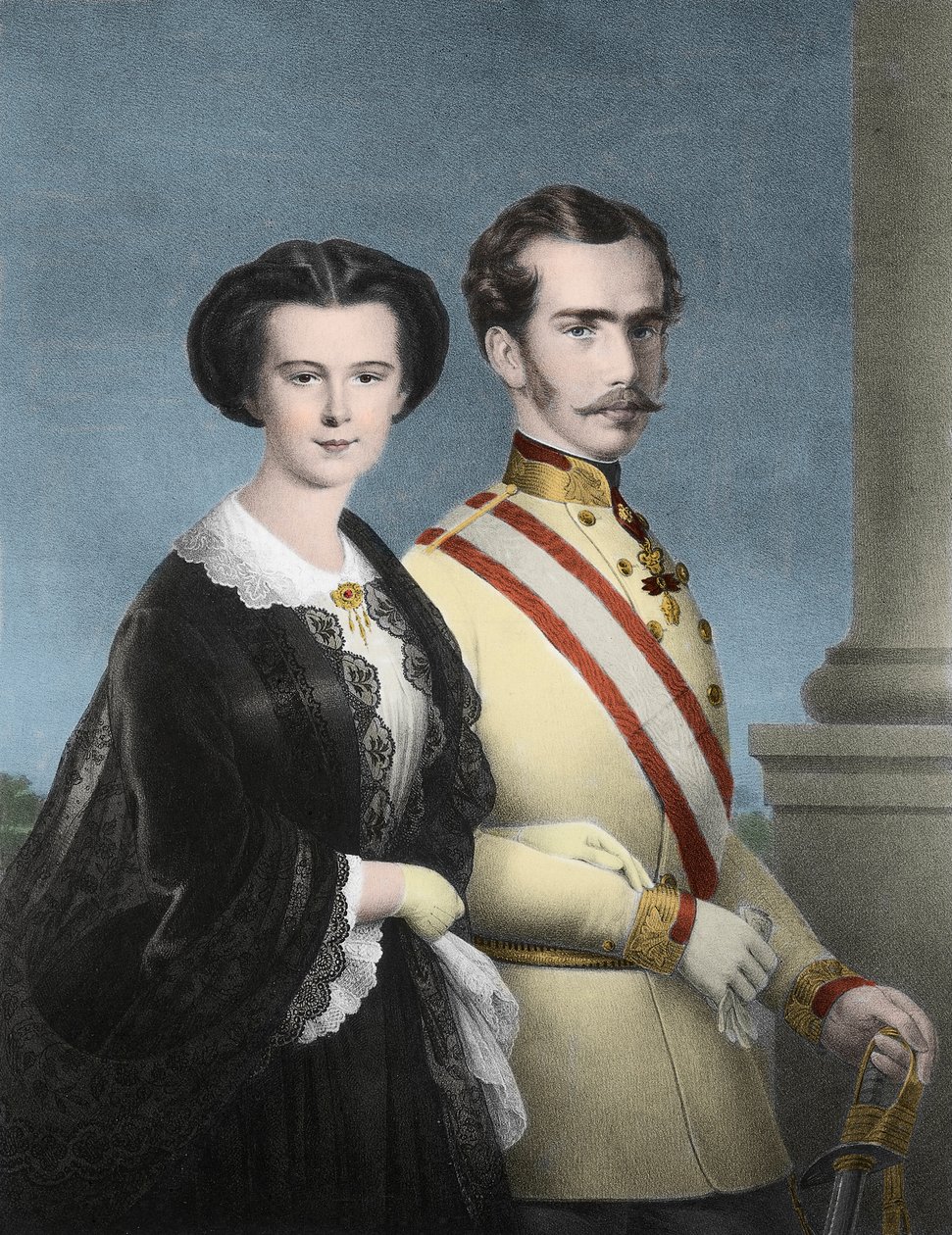 Keizer Francois Joseph 1 van Oostenrijk (Francois-Joseph van Habsburg) en Keizerin Elizabeth van Oostenrijk (Sissi) - Portret van Franz Joseph I van Oostenrijk door Unknown artist