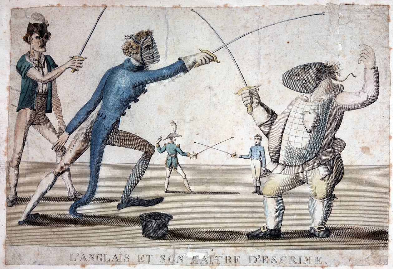 Engels en zijn schermmeester - 19e eeuw door Unknown artist