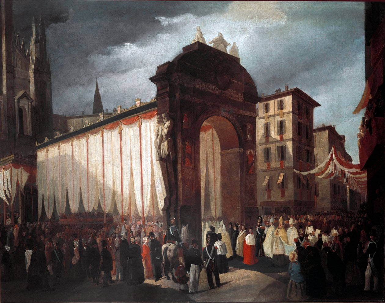Ingang van de nieuwe aartsbisschop van Milaan op 5 december 1847 door Unknown artist
