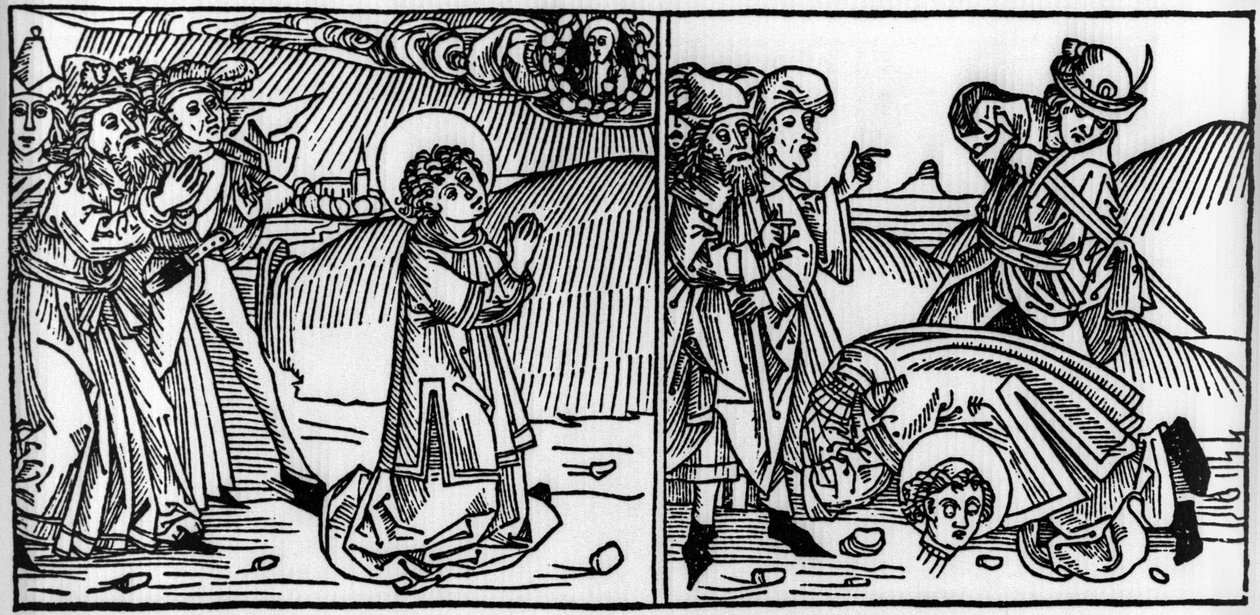 Episode uit het leven van Sint Donat (overleden rond 355) Gravure uit 