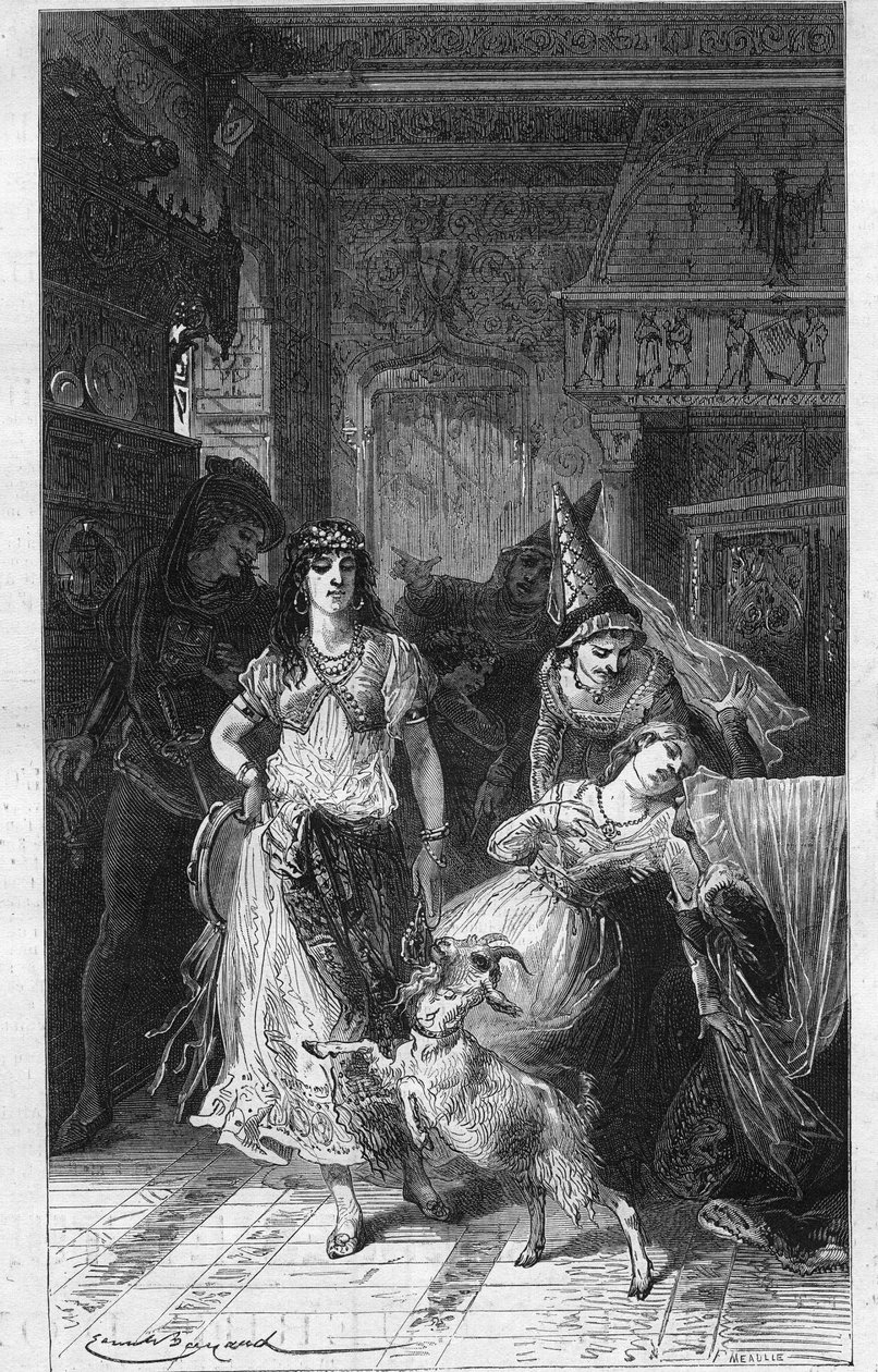 Esmeralda en Fleur de Lys. Illustratie van 