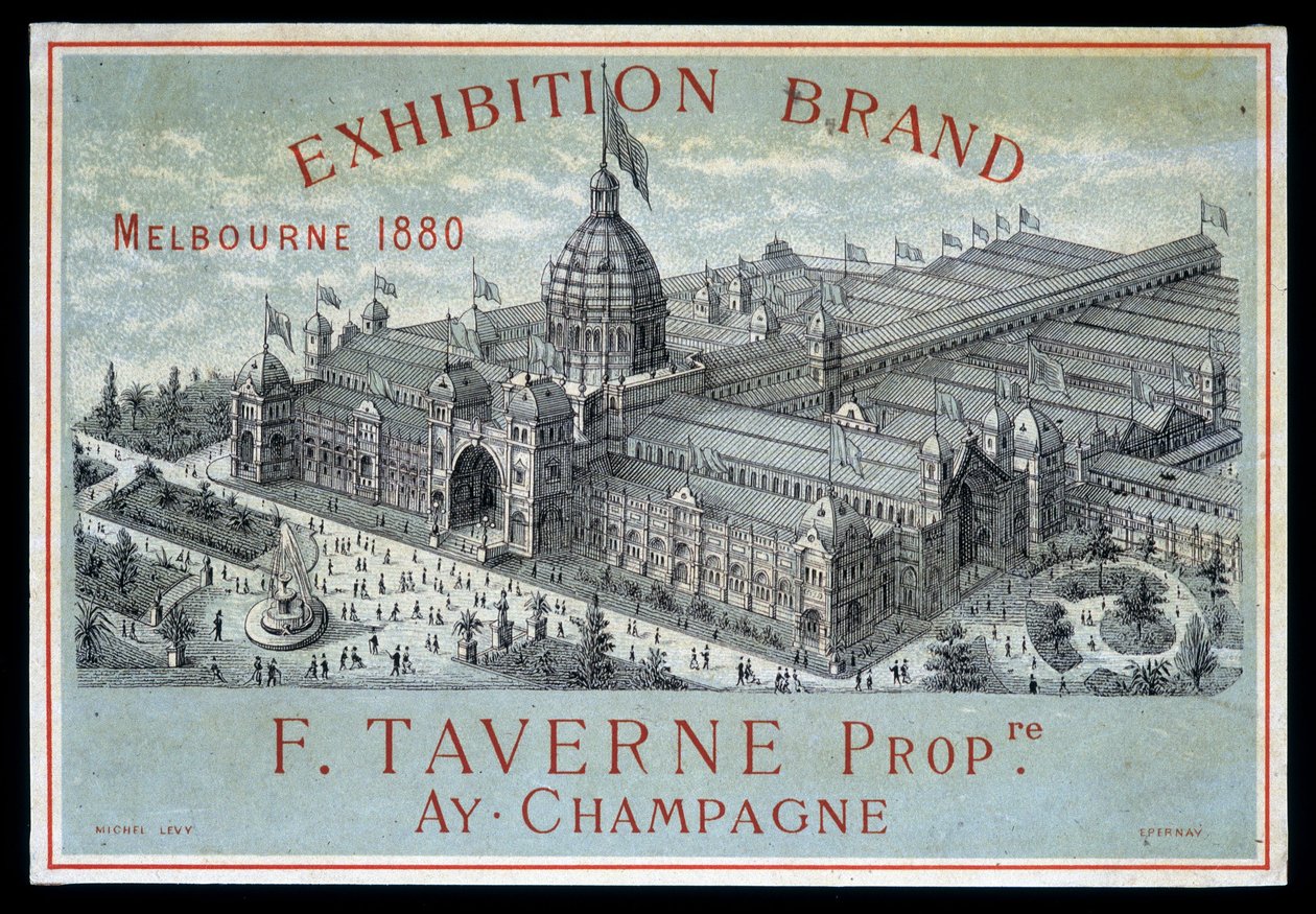 Tentoonstelling van merken in Melbourne 1880: F. Taverne Champagne door Unknown artist