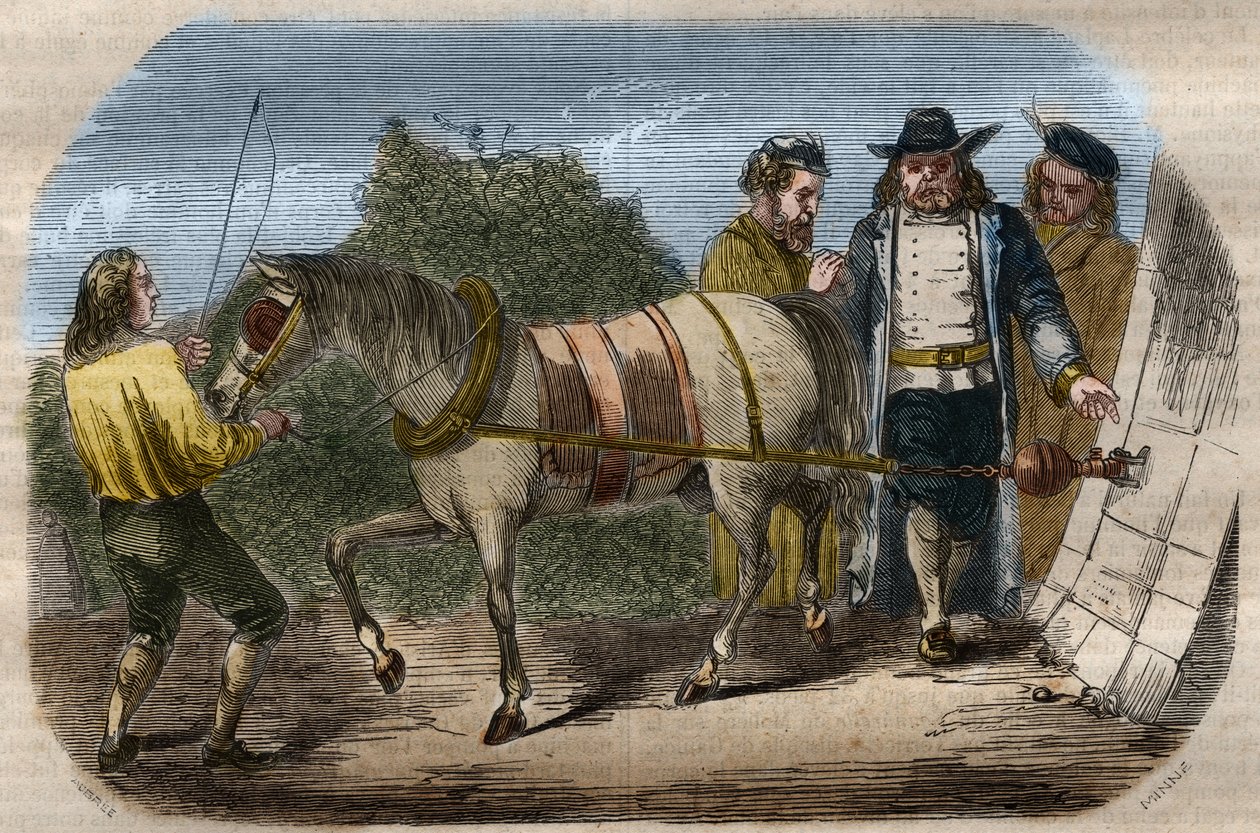 Experiment van Otto von Guericke. door Unknown artist