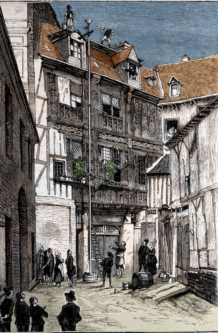 Ervaring van de waterbarometer, uitgevoerd in Rouen door Pete en Blaise Pascal. door Unknown artist