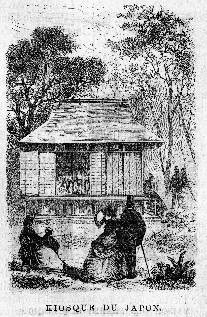 Exposition Universelle de Paris in 1867: De kiosk van Japan. door Unknown artist