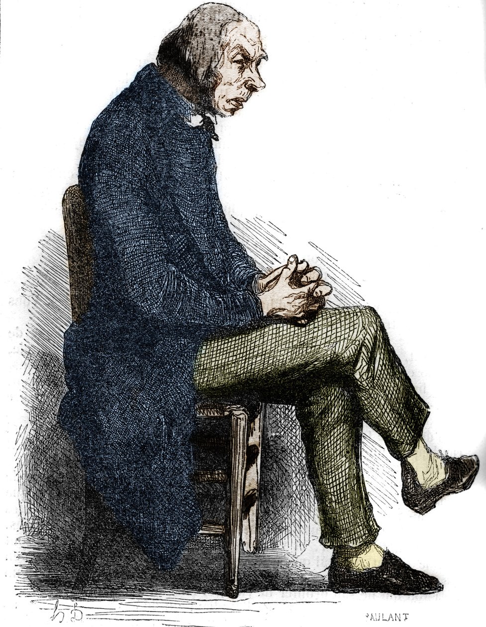 Vader Goriot. Gravure midden 19e eeuw. Illustratie voor "Le Père Goriot" door Honoré de Balzac (1799-1850). door Unknown artist